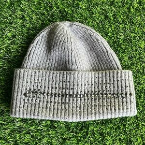Gray Rhinestone Beanie One Size Fits Most